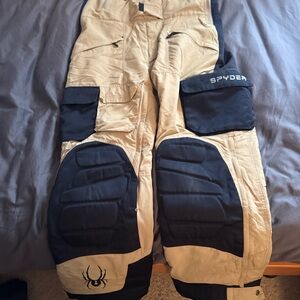 Spyder Coaches Bibs Beige and Black Ski Pants